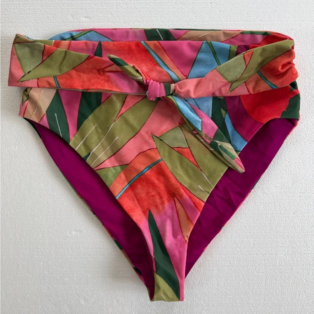Mara Hoffman Goldie High-Waist Floral Bikini Bottom